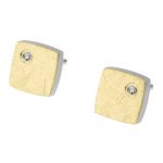 Ernstes Design I Ohrstecker in Edelstahl mit Brillant E520